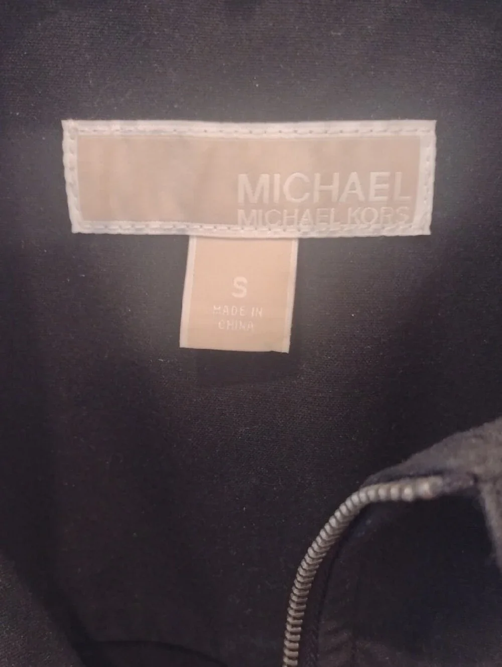 Black Zip-Front Utility Shirt Dress Michael Kors Size Small